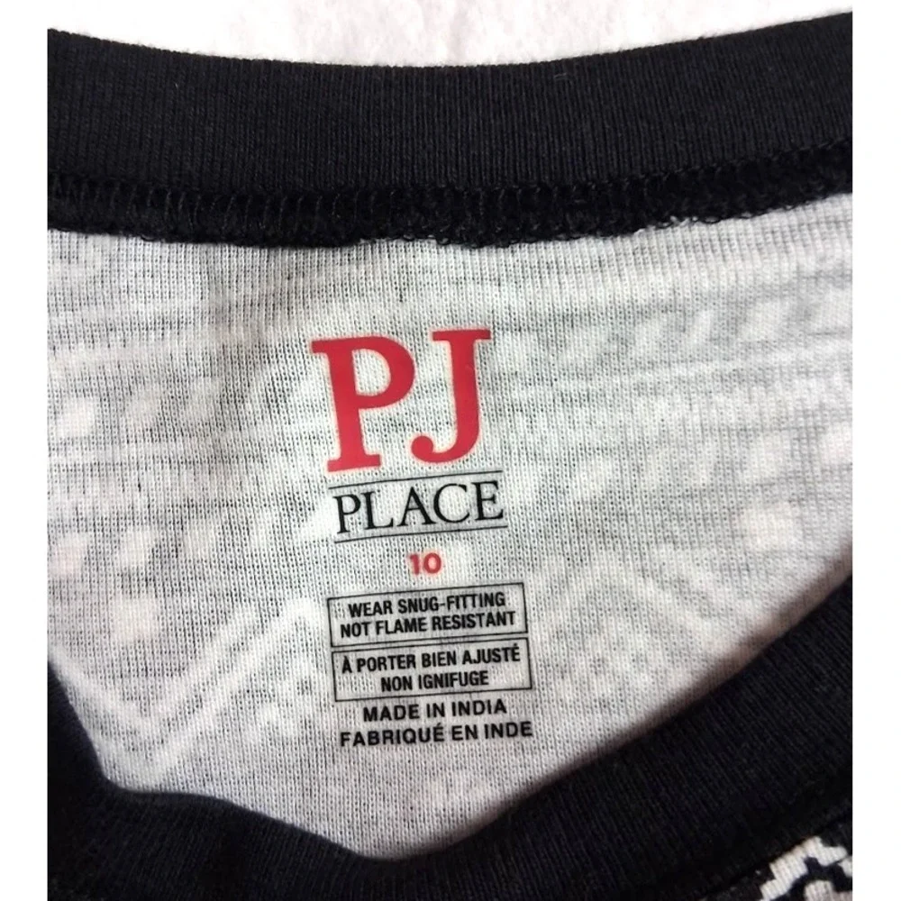 The Children's Place Holiday‎ Family Pajamas Sz 10 Black White Christmas